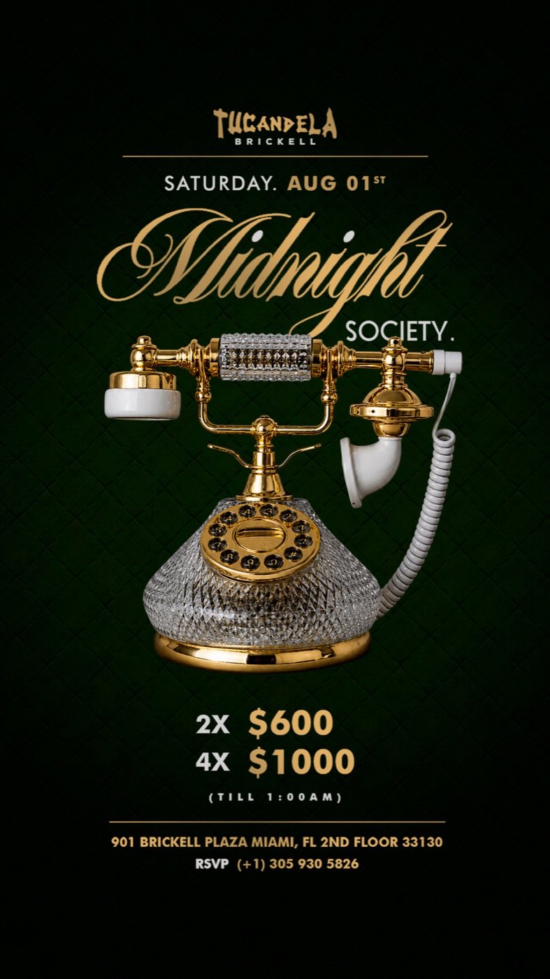 Midnight Society · Sábado en TuCandela Brickell